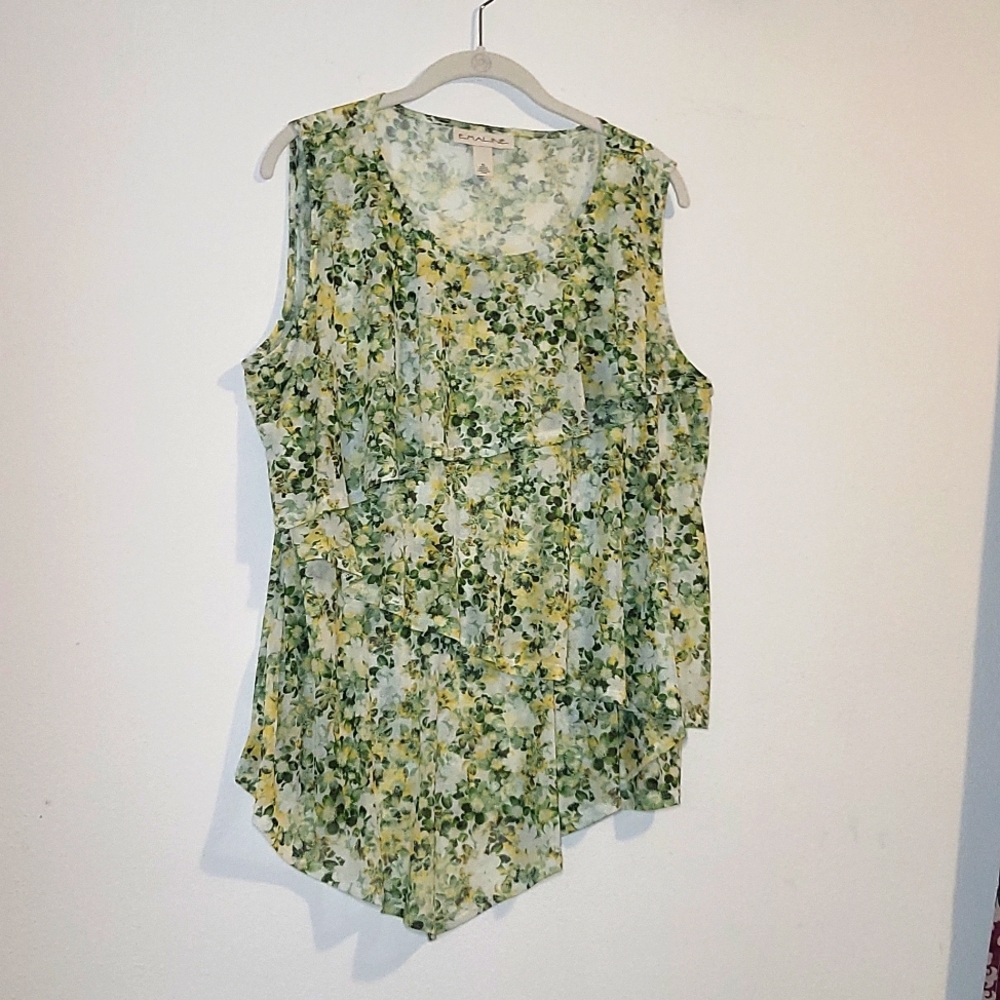 Emaline Woman XL Layered Flowy Tank Top